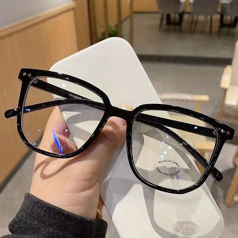 Square Anti Light Glasses Clear Lens TR90 Lightweight Glasses