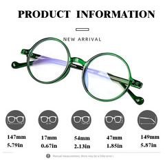 Small Round Frame HD Reading Glasses Anti Light Ultra Light with Glasses Case
