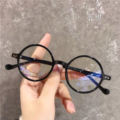 Small Round Frame HD Reading Glasses Anti Light Ultra Light with Glasses Case