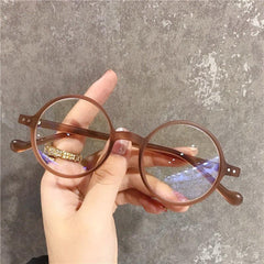 Small Round Frame HD Reading Glasses Anti Light Ultra Light with Glasses Case