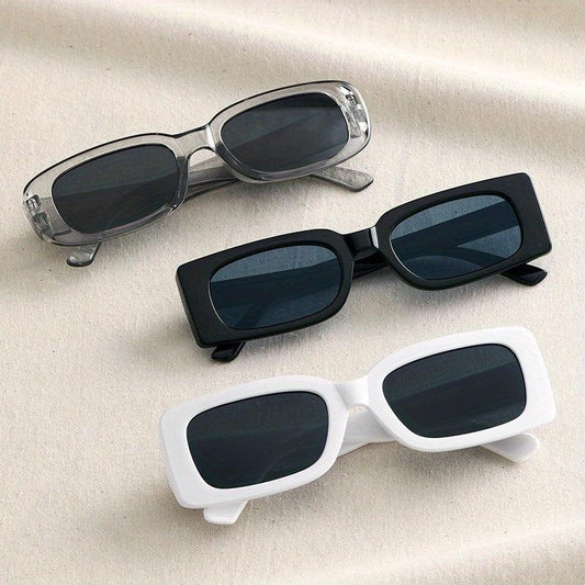 Retro Rectangle Sunglasses UV400 Sun Shades for Women Men