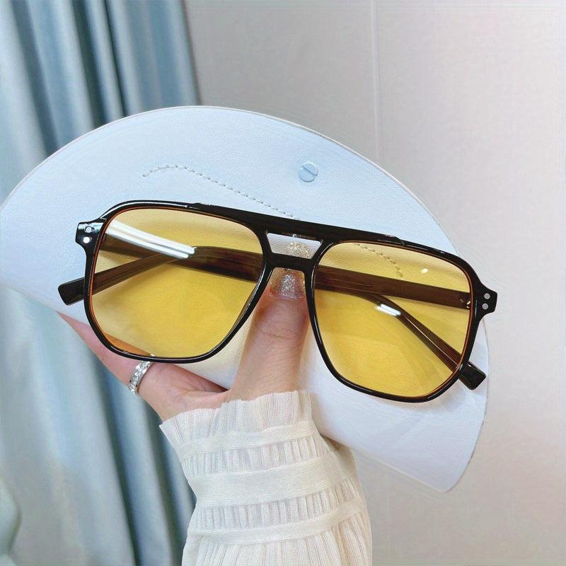 70s Aviator Sunglasses Vintage Square Frame UV400 Protection