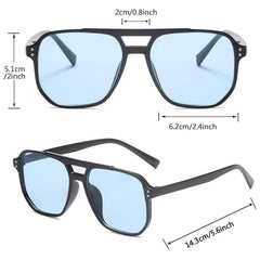 70s Aviator Sunglasses Vintage Square Frame UV400 Protection