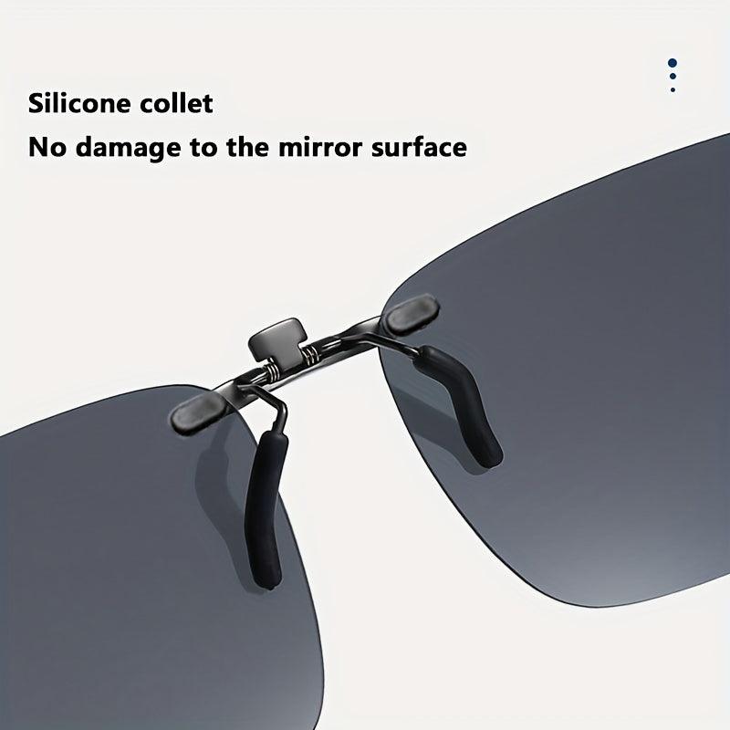 Men's Polarized Clip On Sunglasses Compact Fit UV Resistant