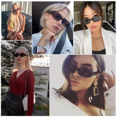Retro Rectangle Sunglasses UV400 Protection Glasses
