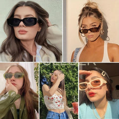 Retro Rectangle Sunglasses UV400 Protection Glasses