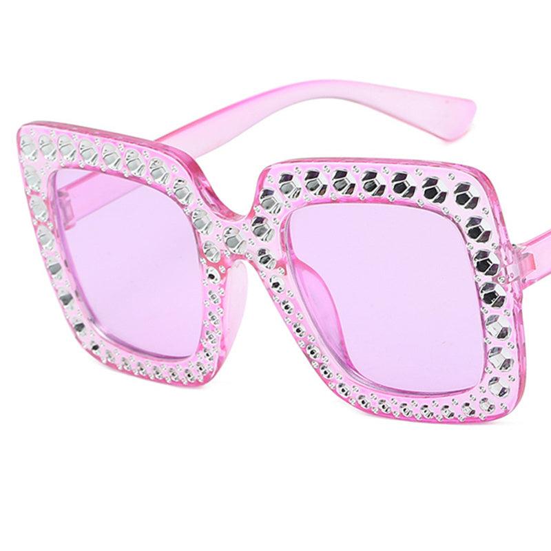 Clear Rhinestone Candy Sunglasses UV Protection