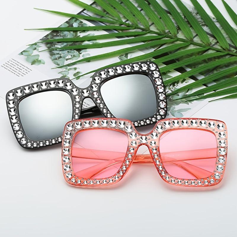 Clear Rhinestone Candy Sunglasses UV Protection