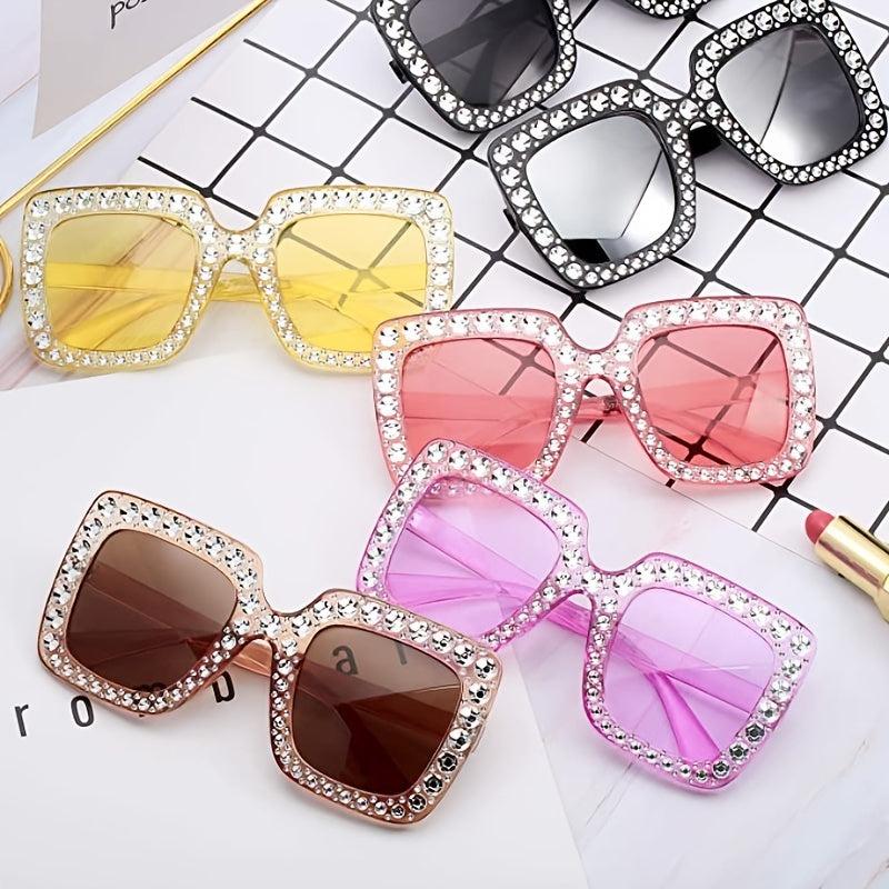 Clear Rhinestone Candy Sunglasses UV Protection