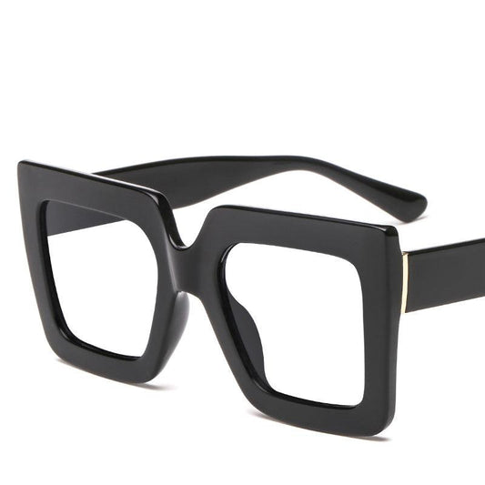 Transparent Square Frame Light Blocking Glasses Lens Relieve Eye Fatigue
