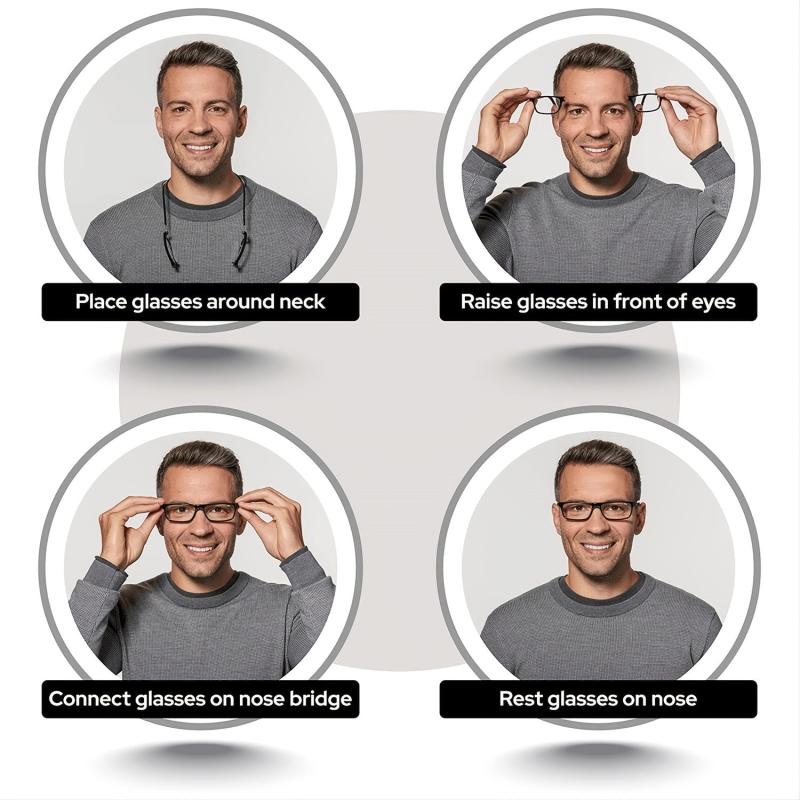 Magnetic Reading Glasses Computer Readers Adjustable Temples