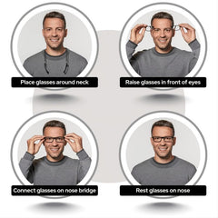 Magnetic Reading Glasses Computer Readers Adjustable Temples