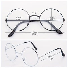 Vintage Round Metal Frame Clear Lens Glasses Lightweight Anti Light Reading Glas
