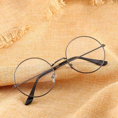 Vintage Round Metal Frame Clear Lens Glasses Lightweight Anti Light Reading Glas
