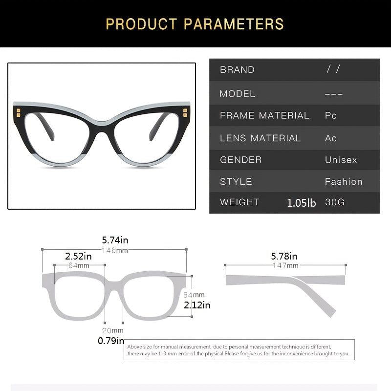 Oversized Light Blocking Cat Eye Glasses - Relieve Eye Fatigue