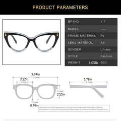 Oversized Light Blocking Cat Eye Glasses - Relieve Eye Fatigue