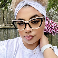 Oversized Light Blocking Cat Eye Glasses - Relieve Eye Fatigue