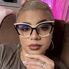 Oversized Light Blocking Cat Eye Glasses - Relieve Eye Fatigue