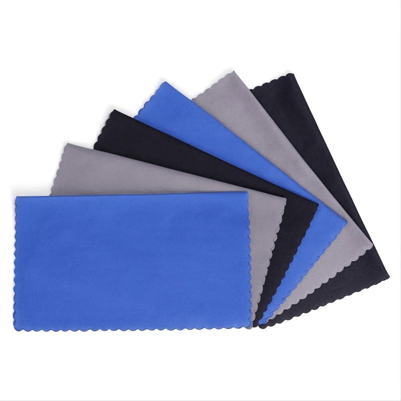 6Pcs Microfiber Cleaning Cloths For Eyeglasses Camera Lens Cell Phones CD DVD