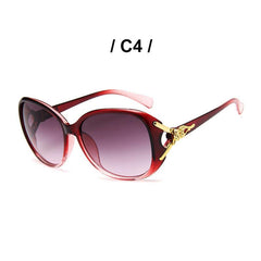 Oval Sunglasses Fox Head Charm Gradient Glasses UV400