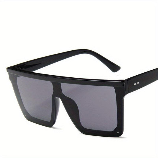 Oversized Square Frame Sunglasses Gradient Lens Flat Top Glasses UV400