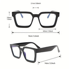 Clear Lens Glasses Vintage Square Frame Eyeglasses Classic Wrap Around Eyewear