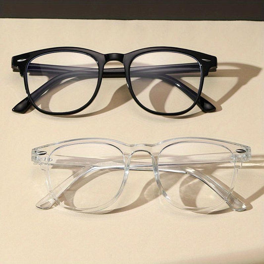 2 Pairs Light Blocking Glasses Classic Square Clear Lens Anti Eyestrain