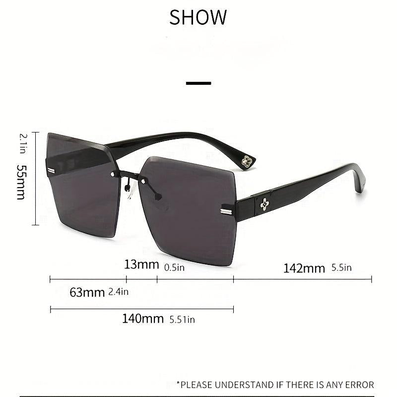 Square Sunglasses Gradient Lens Cut Edge Glasses
