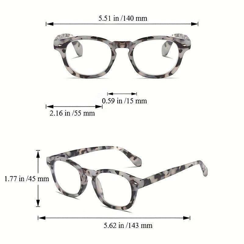 Retro Tortoiseshell Reading Glasses Anti Light Spring Hinge Presbyopic Unisex