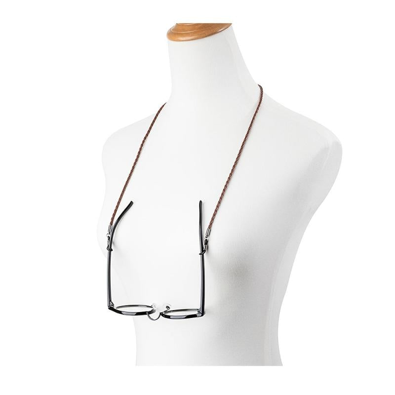 3pcs Glasses Lanyard Sunglasses Chain PU Leather Braided Sport Band Beige Brown