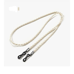 3pcs Glasses Lanyard Sunglasses Chain PU Leather Braided Sport Band Beige Brown