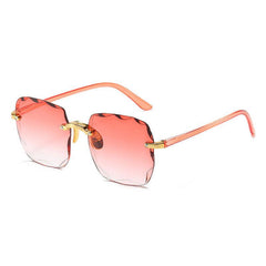 Rimless Square Sunglasses Tinted Lens UV400