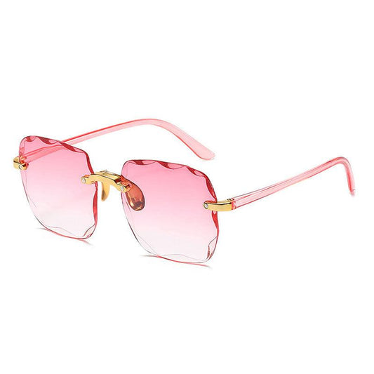 Rimless Square Sunglasses Tinted Lens UV400