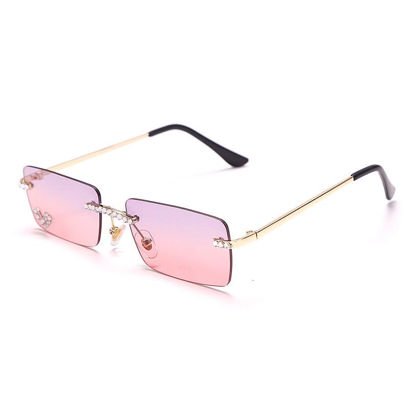 Small Frame Heart Sunglasses Cute Fashion Vintage Style