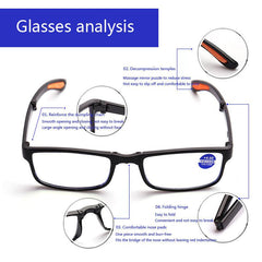 Folding Reading Glasses Diopter 1.0-4.0 Anti Light Presbyopia Eyeglasses