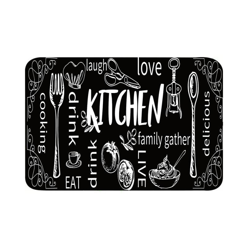 Vintage Kitchen Rugs Non Slip Stain Resistant Waterproof Long Strip Mat