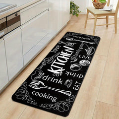 Vintage Kitchen Rugs Non Slip Stain Resistant Waterproof Long Strip Mat