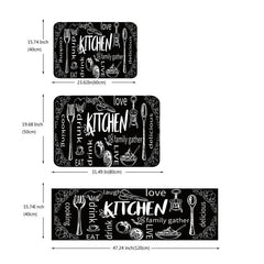 Vintage Kitchen Rugs Non Slip Stain Resistant Waterproof Long Strip Mat