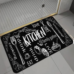 Vintage Kitchen Rugs Non Slip Stain Resistant Waterproof Long Strip Mat