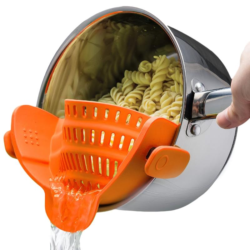 Clip On Strainer Silicone Food Strainer Hands Pan Strainer