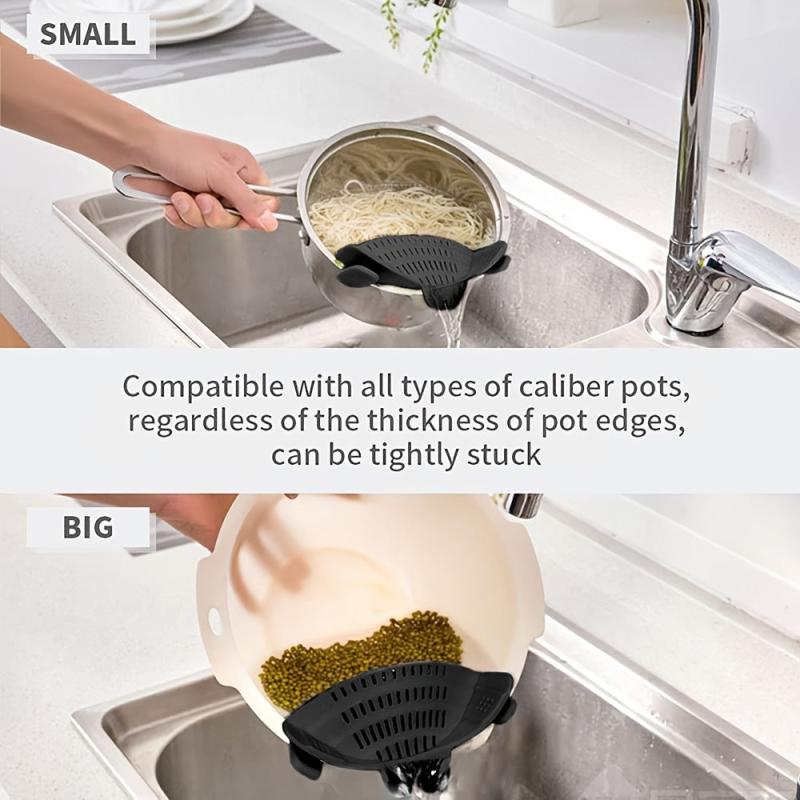 Clip On Strainer Silicone Food Strainer Hands Pan Strainer