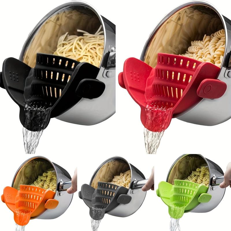 Clip On Strainer Silicone Food Strainer Hands Pan Strainer