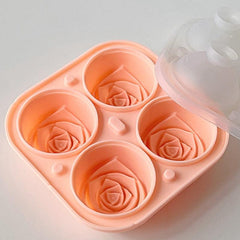 1pc 4 Grid Rose Ice Cube Mold Home Ice Maker Ice Storage Ice Box 5.5x5.5