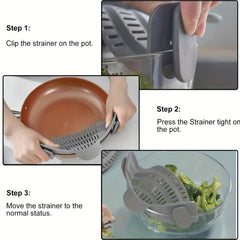 Adjustable Silicone Clip-On Strainer for Pots and Bowls