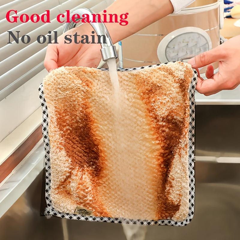 12pcs Kitchen Towel Dish Cloth Absorbs Water Non-shedding Non-stick