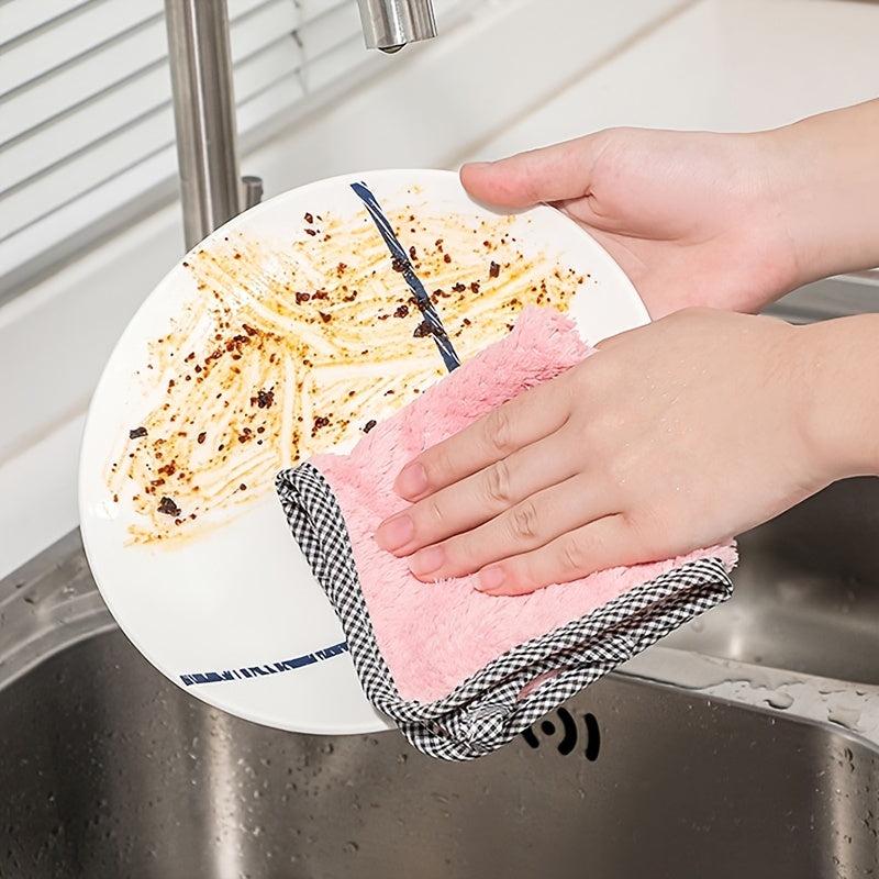 12pcs Kitchen Towel Dish Cloth Absorbs Water Non-shedding Non-stick