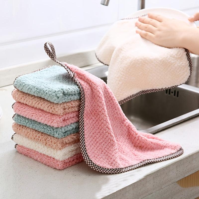 12pcs Kitchen Towel Dish Cloth Absorbs Water Non-shedding Non-stick
