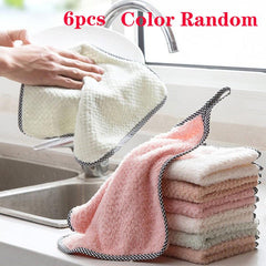 12pcs Kitchen Towel Dish Cloth Absorbs Water Non-shedding Non-stick