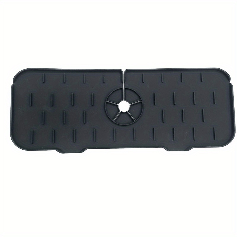 2pcs Silicone Long Strip Drain Mat Faucet Drip Catcher Sink Splash Guard