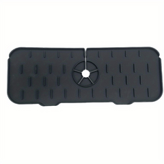 2pcs Silicone Long Strip Drain Mat Faucet Drip Catcher Sink Splash Guard